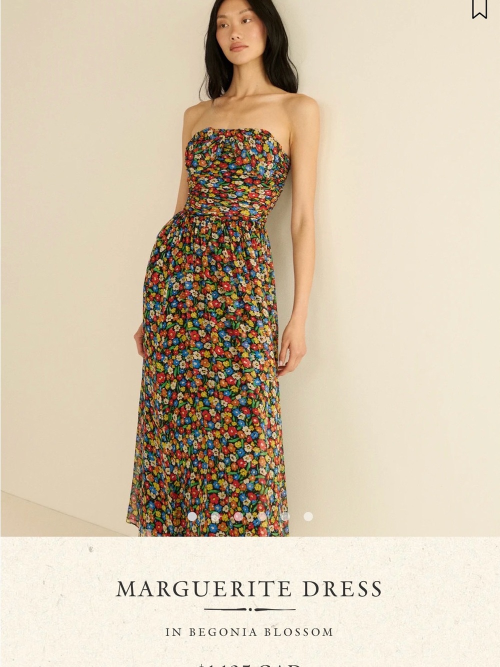 Doen Marguerite Strapless Floral Maxi Dress - Black Multicolor Bloom